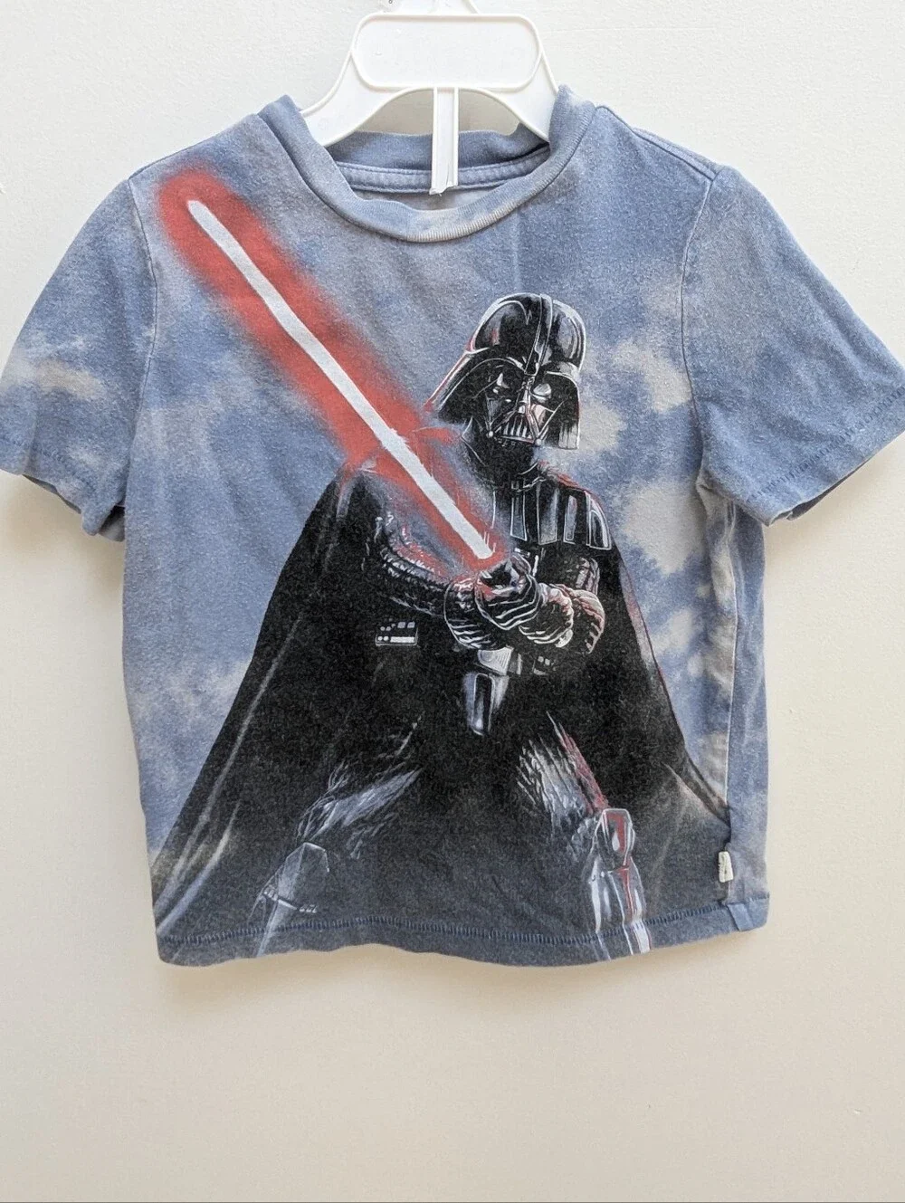Gap Darth Vader Graphic Tee - Blue with Red Lightsaber